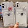 thumbnail image 5 of for iPhone 11 Pro Case,Cute Kawaii Cartoon Bunny Bear Clear Credit Card Slot Holder Wallet Transparent Corner Protection Soft Shockproof Cover Phone Case (Bear), 5 of 10