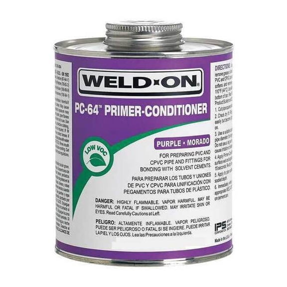 Weld-On PC-64 Purple Primer-Conditioner PVC/CPVC 1/2 Pint 13999