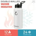 thumbnail image 3 of Opard Stainless Steel Water Bottle, 32 oz Vacuum Insulated Double Walled Leak Proof Sports Water Bottle with Straw for Gym Travel Camping White, 3 of 6