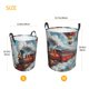 thumbnail image 3 of Balery Red Train Hot Air Balloon Cesta de ropa redonda con asas, impermeable, independiente, para ropa, juguetes, dormitorio y familia-Small, 3 of 6