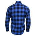 thumbnail image 2 of Milwaukee Leather MNG11634 Men's Black and Blue Flannel Plaid Long Sleeve Cotton Button Down Shirt XXXXX-Large, 2 of 10
