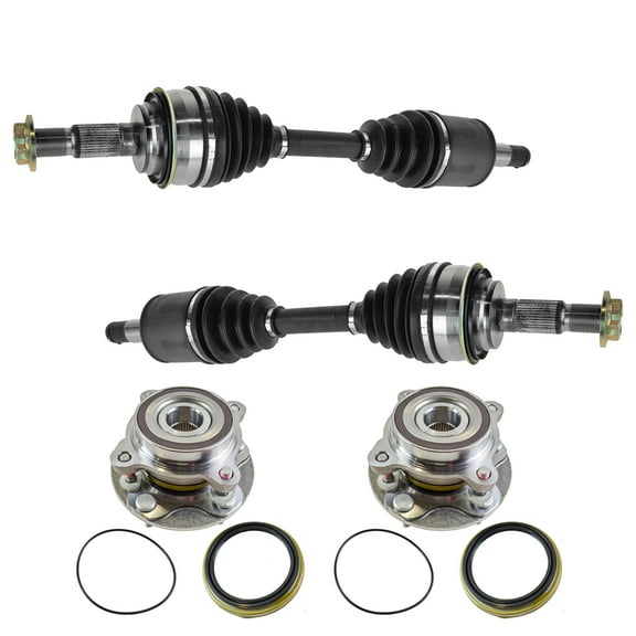 TRQ Front CV Axle Shaft Assembly Wheel Hub Bearing Set 4pc for Sequoia Tundra CSA78358