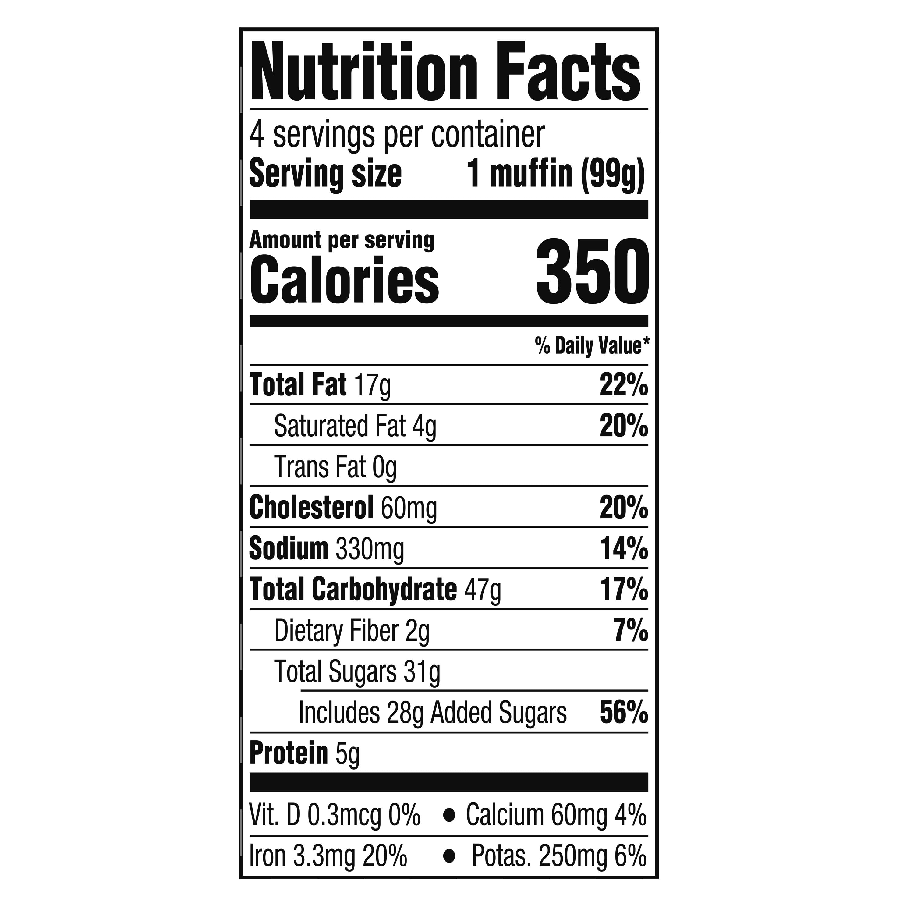 Marketside Triple Chocolate Muffins, 14 oz, 4 Count