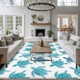 thumbnail image 4 of Coastal Sea Turtle Area Rugs Collection 6'x9', Nautical Turquoise Ocean Creatures Non Slip Indoor Rectangle Throw Runner Rug Floor Mat Carpet for Living Room Dining Table Bedroom Nursery, 4 of 9