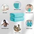 thumbnail image 4 of Jessy Home 12 Pack Ocean Blue Hand Towel Set 16"x31" Soft Highly Absorbent Quick Dry Bathroom Towels 600 GSM Microfiber Plush Towels, 4 of 6