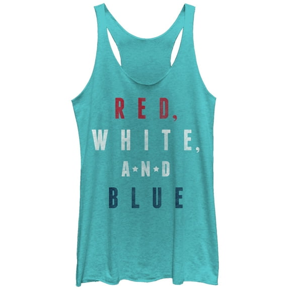 Women's Lost Gods Fourth of July  Blue  Racerback Tank Top Tahiti Blue X Large