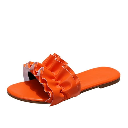 

Slippers for Women Leisure Women S Fashion Outdoor Slippers Casual Breathable Shoes Indoor Women S Slipper Womens Slippers Pu Orange 39