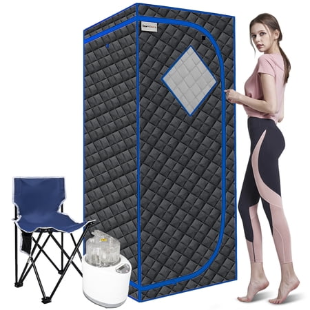 HOSAUNA Portable Steam Sauna Tent  Full Size 4L & 1500W Steamer Black