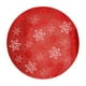 thumbnail image 2 of Manteles de Copo de Nieve Redondos de PVC lavable de 15 pulgadas | Dorado, rojo, plata | Mantilla de mesa resistente al calor y a las manchas | Diseño floral fácil de limpiar y hueco | Decoración de, 2 of 6