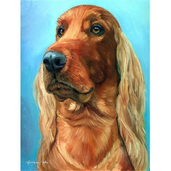 Irish Setter In Blue Flag Garden Size