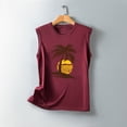 thumbnail image 5 of Jewelreauty Women Casual High Neck Tank Tops Summer Sleeveless Graphic Tunic Tee Workout Gym Blouses (2XL, Wine), 5 of 5