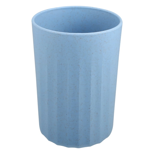 Vaso de baño Unique Bargains con líneas suaves taza de paja de trigo para baño para pasta de dientes 1 pieza azul 4,09 ''x 2,80''