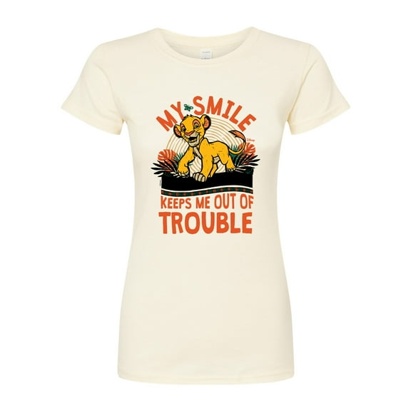 Disney - The Lion King - My Smile Keeps Me Out Of Trouble - Juniors Fitted Graphic T-Shirt