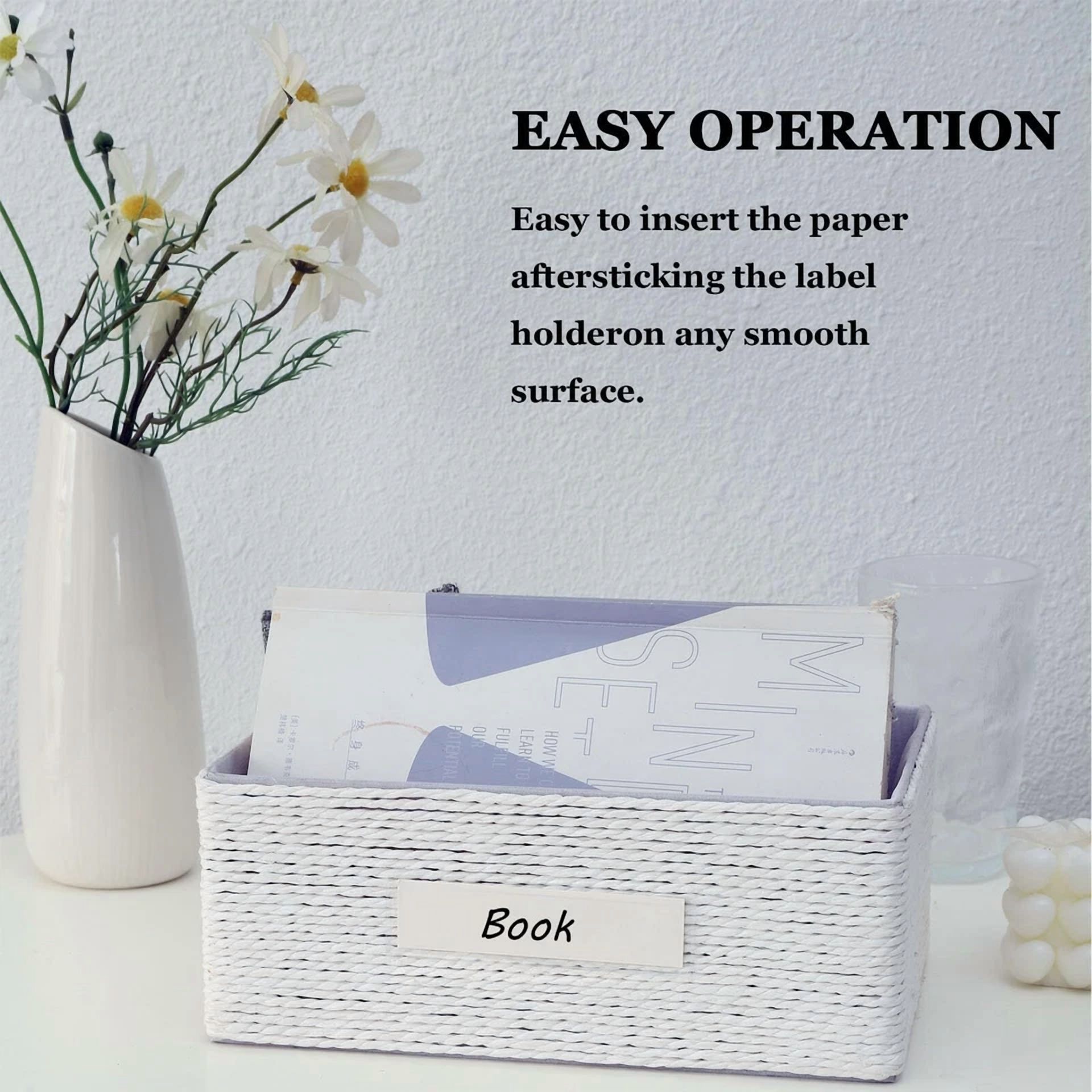 BUTTERFLY- 60 Pack Self Adhesive Label Holder Index Card Pockets Tag Holder, 1 X 4.1 Inch