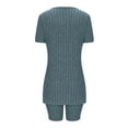 thumbnail image 5 of Zorckvet Summer Pajamas for Women Cotton Loungewear Soft Comfy Short Sleeve Womens Pajamas Set Crewneck, 5 of 9