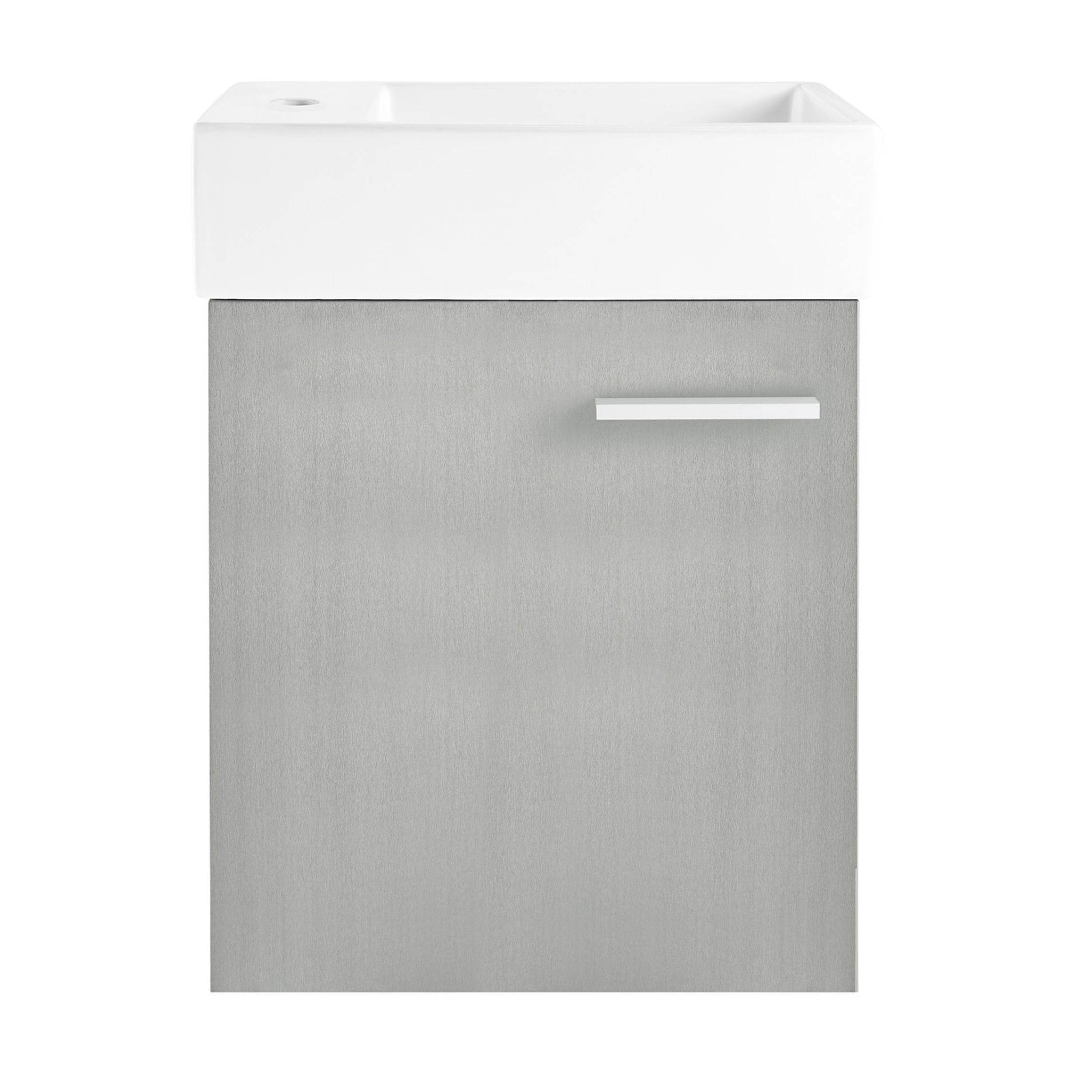 Colmer 18 Single, Brushed Gray, One Cabinet, Bathroom Vanity
