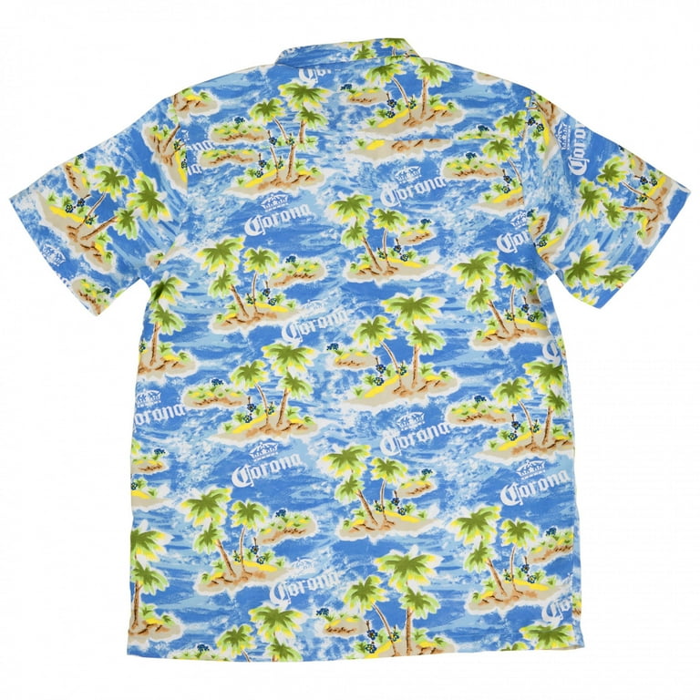 Corona Extra Tropical Island Button-Up Hawaiian Shirt-Medium