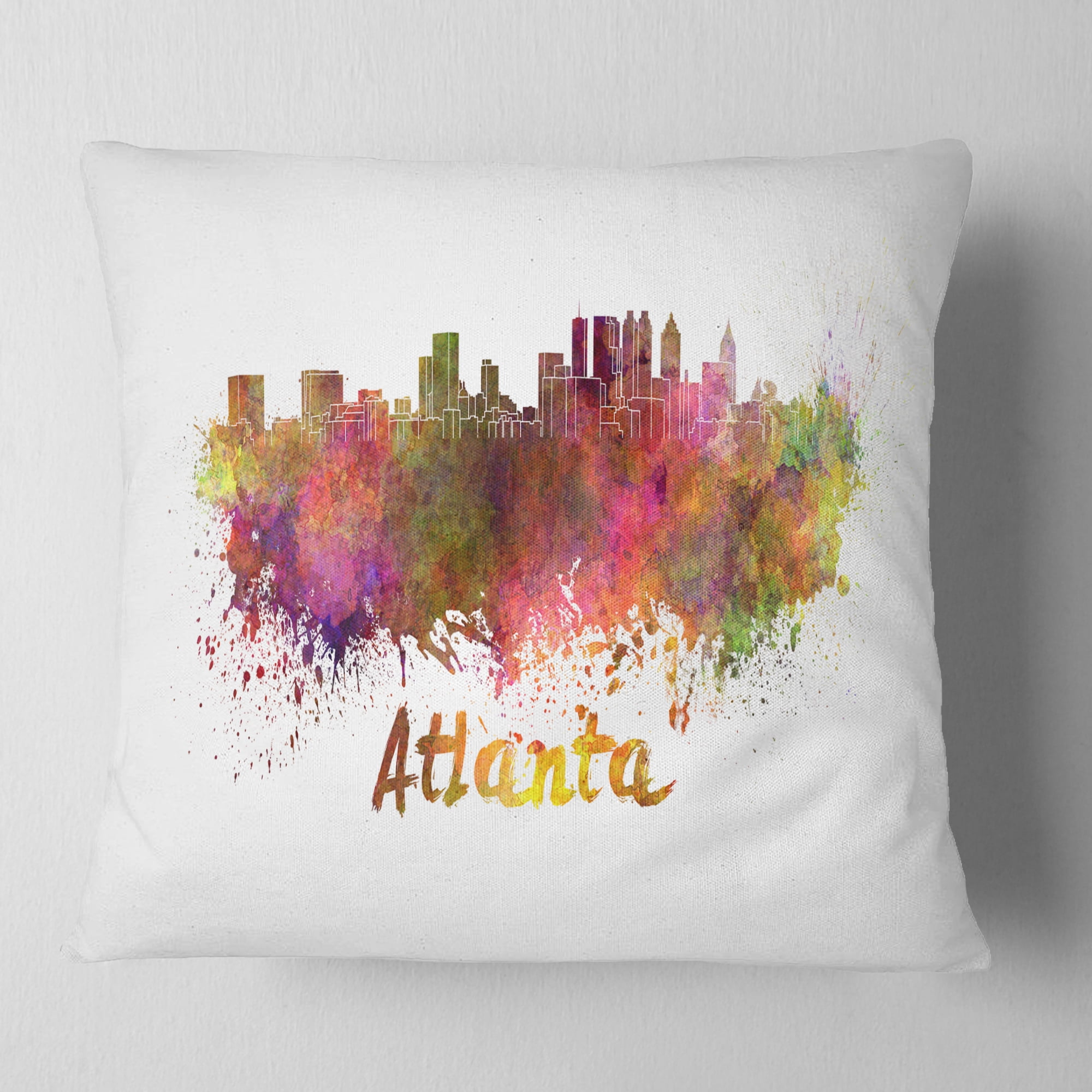 Designart Atlanta Skyline - Cityscape Throw Pillow - 16x16