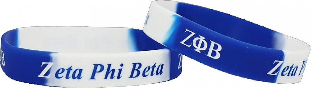 Cultural Exchange Zeta Phi Beta 3D Cut Out Silicone Bracelet Pack of 2 - Blue 