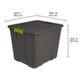 thumbnail image 3 of Sterilite 20 Gallon Stackable Plastic Storage Tote Bin, Gray (12 Pack), 3 of 8