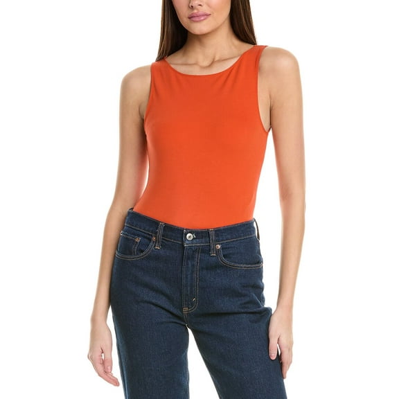 RE/DONE womens High Neck Bodysuit, m, Orange