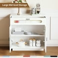thumbnail image 2 of Pusnapku 31" Sideboard cabinet, Wood Entryway Cabinet with 2 Glass Doors, Drawer, Adjustable Shelf, Freestanding Accent Table for Hallway, Living Room, 2 of 9