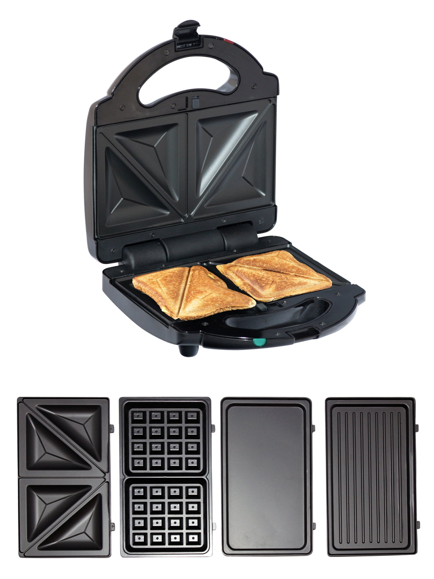 Black Renewed George Foreman GR340FB 4-Serving Classic Plate Electric Indoor Grill and Panini Press