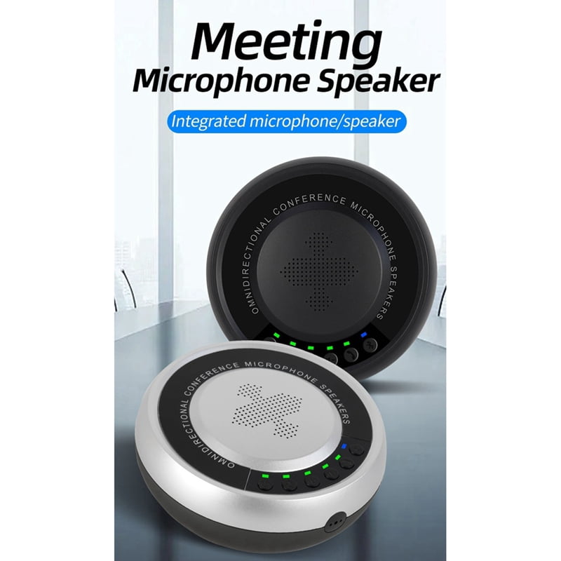 USB Bluetooth Conference 360° Voice Capture Microphone for Video Conferences Online Courses Live Broadcasts Silver