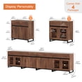 thumbnail image 5 of WAMPAT 4-in-1 Modern TV Stand for TVs up to 120 Inch, Glass Doors & 2 Drawers Entertainment Center,Media Console with Adjustable Shelf for Living Room & Bedroom, 5 of 14
