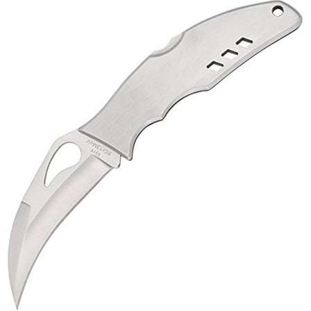 SPYDERCO BYRD FOLDER 3.5" 8CR13MOV STAINLESS HOLLOW GROUND BLADE SS HANDLE