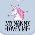 thumbnail image 4 of Inktastic My Nanny Loves Me Unicorn Girls Baby Bib, 4 of 4