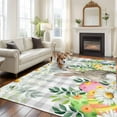 thumbnail image 2 of Easter Bunnies Area Rugs 5'x7', Washable Small Throw Rugs for Laundry Room Playroom, Spring Eucalyptus Easter Eggs Gray Plaid Indoor Outdoor Rug Non-Slip Low Pile Carpet Runner Reversible Floor Mats, 2 of 8