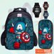 thumbnail image 3 of Paquete completo de bonos capitán américa mochila 5 en 1 Kindergarten escuela primaria bolsa para niños, 3 of 4