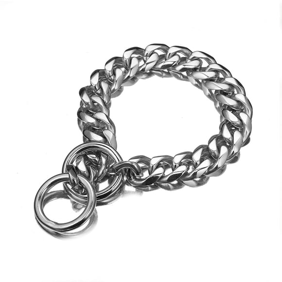 Collar de cadena de perro Greeniant de acero 28 pulgadas plata