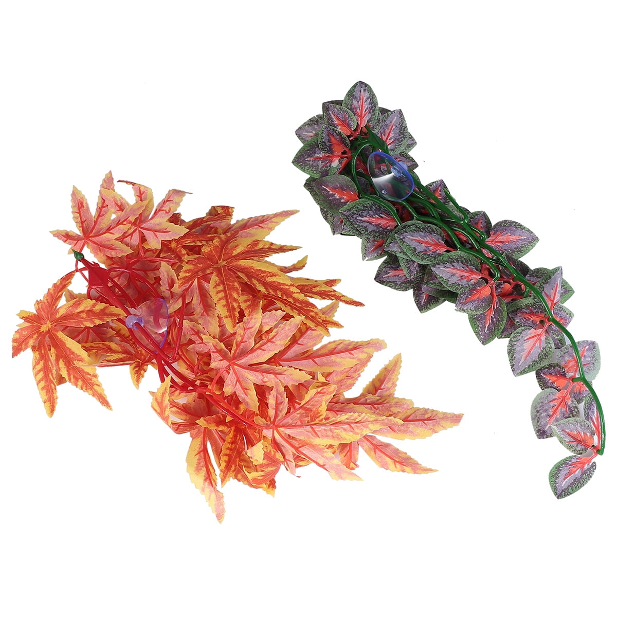 FOMIYES Aquarium Artificial Plants Realistic Water Grass for Fish Decoration Assorted Colors 2 Pieces Set