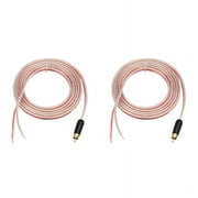 2X Replacement Repair Speaker Wire Cable 5Ft with RCA Plug to Stripped Ends