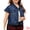 Dark Blue, variant on Women's Plus Size Button Down Cap Sleeve Cropped Jacket 2X Dark Blue