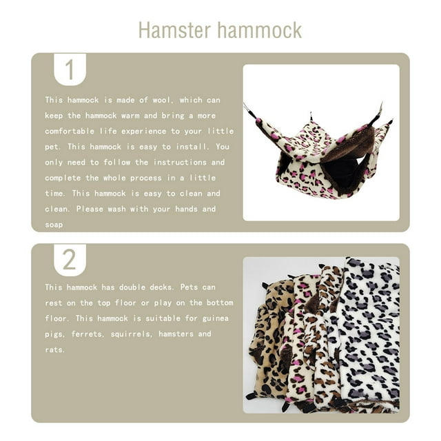 Hamac pour Rat Fait à la Main, Garde au Chaud, Lits pour Animaux Suspendus, Maison pour Rats, Fournitures pour Animaux en Molleton Multifonction pour Hamster, Écureuil, Taches Roses 20*20