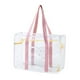thumbnail image 3 of Bolsa de mano transparente para mujer, bolsa de gimnasio, bolsa de viaje, bolsa de playa para calle, playa, Rosa, 3 of 9