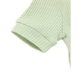 thumbnail image 4 of Musuos Newborn Baby Short Sleeve Romper 3 6 9 12 18M Knit Ribbed Solid Color Cotton O-Neck Button Jumpsuits, 4 of 7