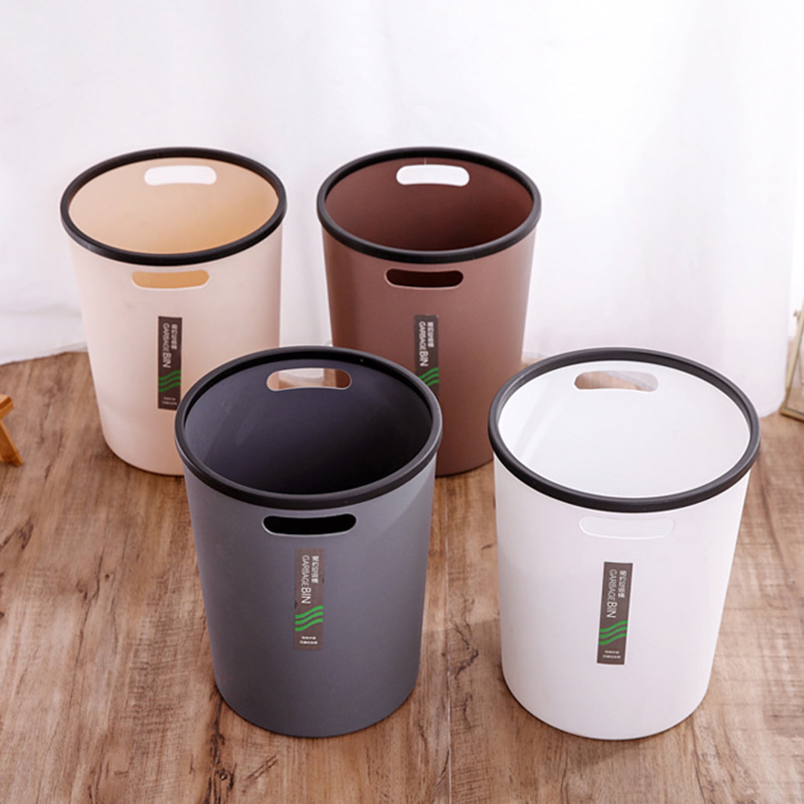 Plastic Lidless Trash Can, Medium Garbage Can With Pressure Ring, Kitchen  Bathroom Bedroom Living Room Dorm Office Toilet Garbage Can - Temu