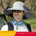 thumbnail image 1 of QJUHUNG Detachable Solar-Powered Fan Hat with Dual Propulsion Cooling - Large Brim Sun Protection  Breathable Textile Material  Machine Washable for Men‘s Outdoor Hiking  Fishing & Campin, 1 of 7