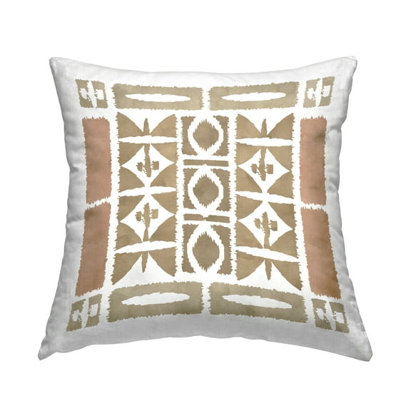 Stupell Industries Earthy Linear Symmetrical Shapes Printed Throw Pillow Design by Flora Kouta