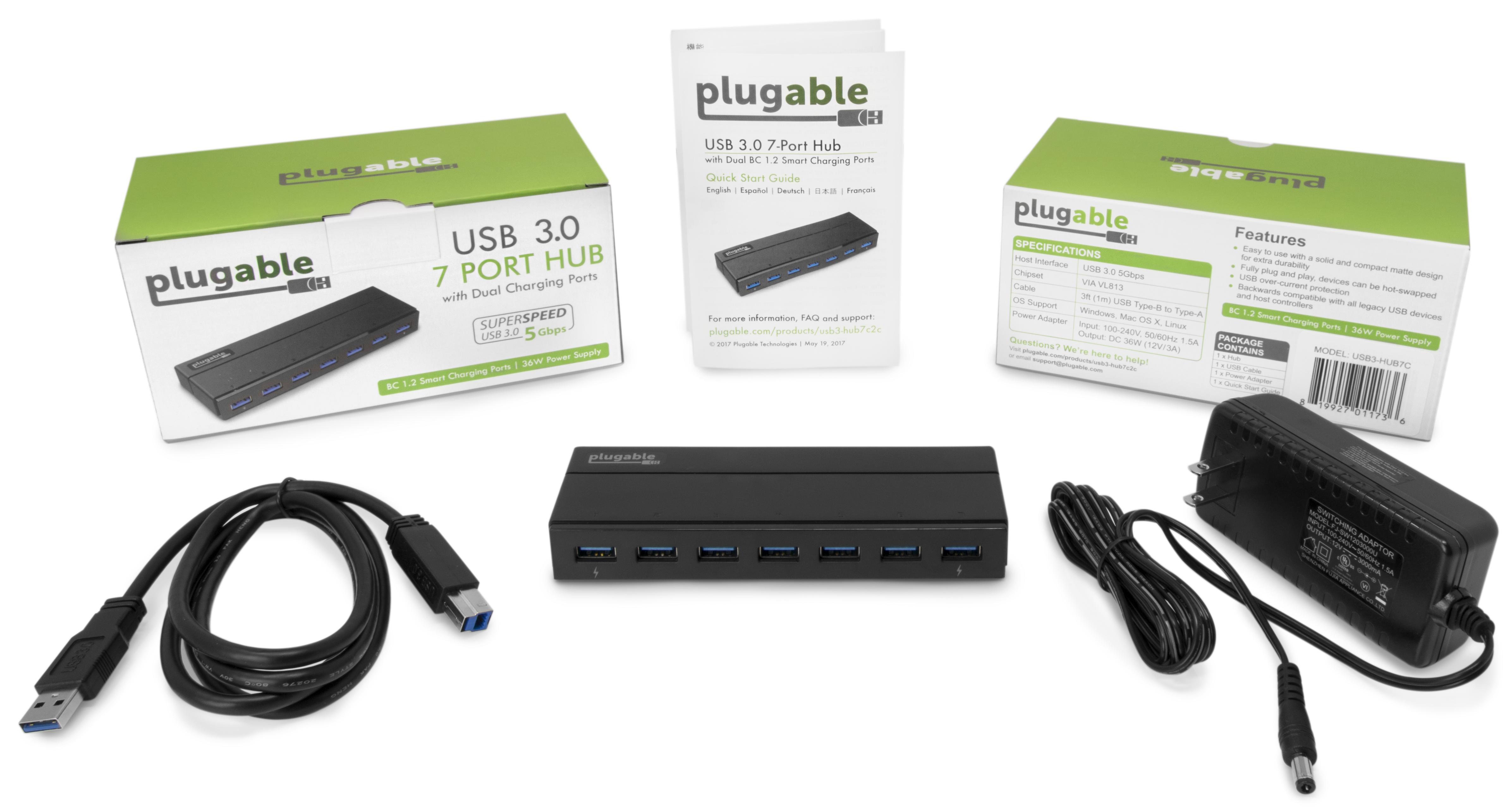 Plugable 7-Port USB 3.0 Hub with 36W Power Adapter - image 4 of 4