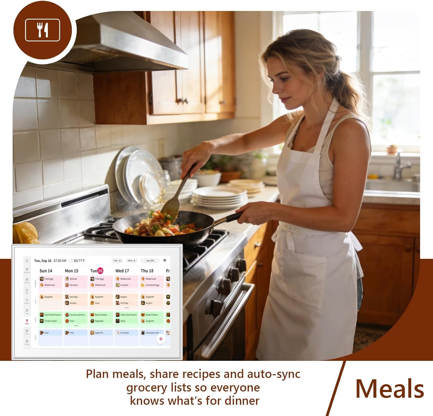 10.1 Inch Smart Digital Calendar – HD Touchscreen Family Planner & Calendar with Chore Chart & Meal Planner