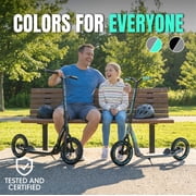 Large Kick Scooter for Adults & Teens – 12 Spoked Air Tires, 300lbs, Tall Bars, Wide Deck, Kickstand – Madd Gear Metro Urban Glide 300