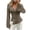 Gray, variant on Women's Cross Front Wrap Tops Lightweight Soft V Neck Flare Long Sleeve Shirts Slim Dressy Casual Solid Color Fitted Blouses S