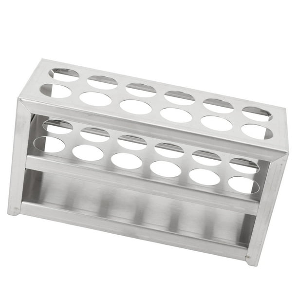 Soporte Para Tubos De Ensayo De Metal, Estructura Robusta De Acero Inoxidable Con 12 Orificios, Soporte Para Tubos De Centrífuga De 3 Niveles Para La Escuela