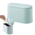 thumbnail image 2 of MOPOOR Mini Trash Can with Lid Removable Small Garbage Can Tiny Plastic Trash Bin, Pop Up Countertop Wastebasket, Counter Garbage Lint Bin for Bathroom,Office,Kitchen,Desk,Coffee Table, 2 of 8