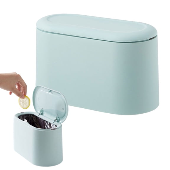 Mini Trash Can With Lid Removable Small Garbage Can Tiny Plastic Trash Up Countertop Wastebasket Counter Garbage Lint For Bathroom Kitchen Desk Coffee Table,Garbage Bags